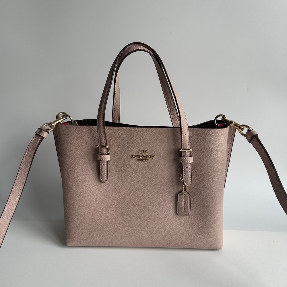 Coach Mollie Tote 25 Faded Blush Pebbled Leather Crossbody C4084
